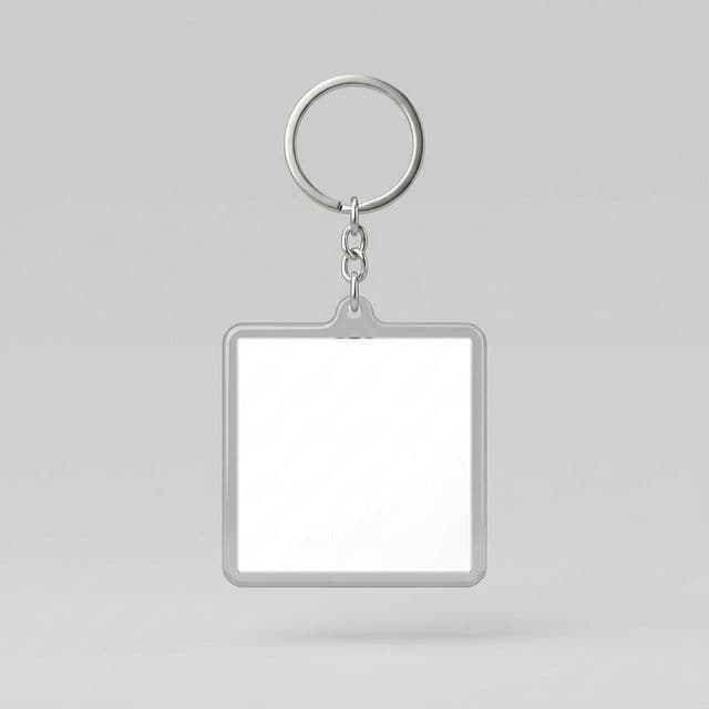 Square keychain mockup